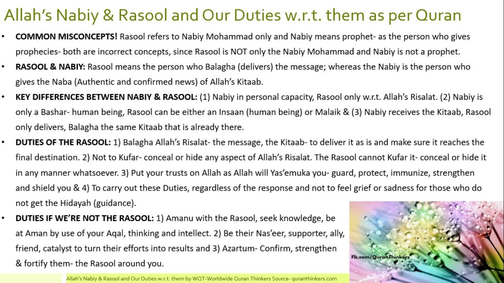Allah’s Nabiy & Rasool and Our Duties w.r.t. them